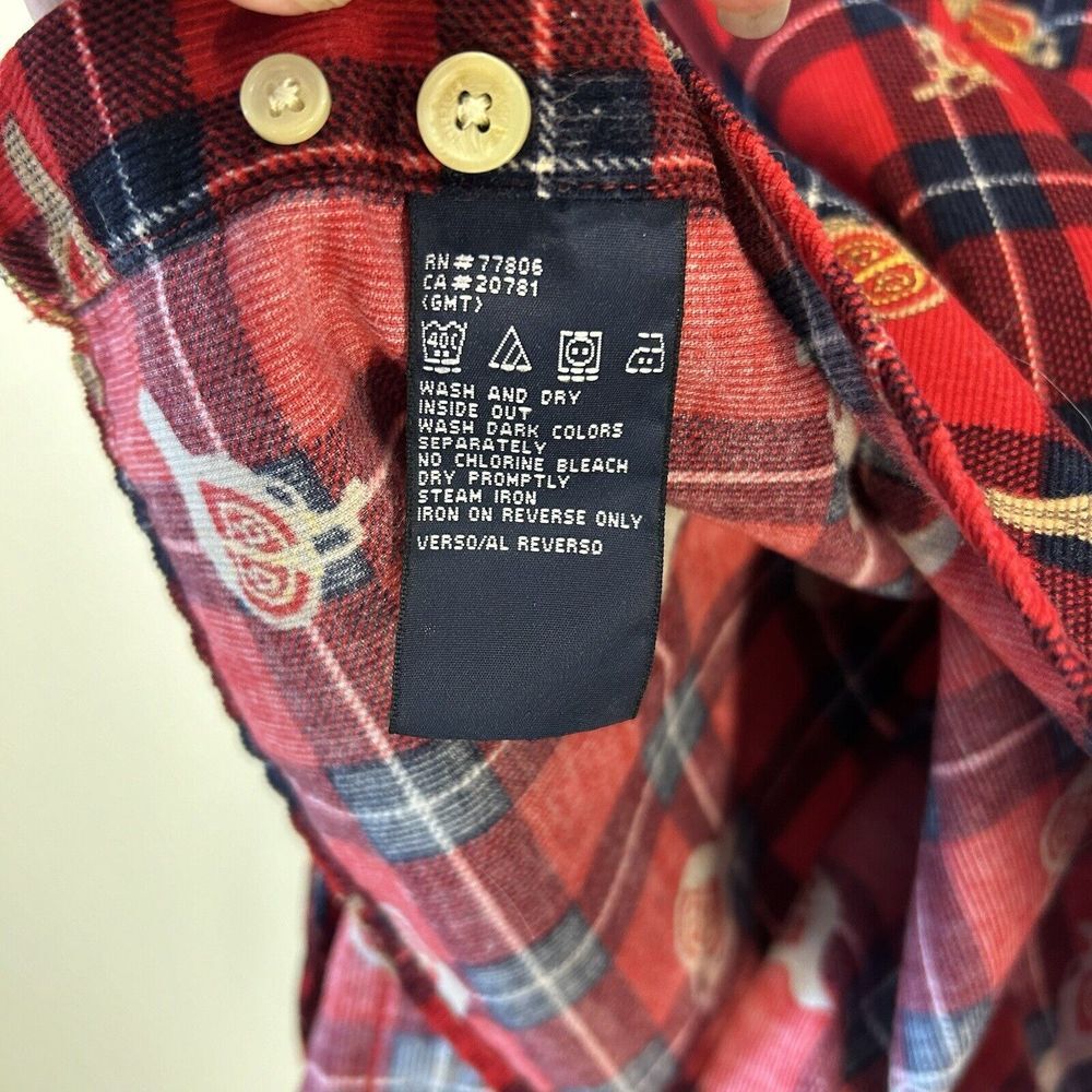 Tommy Bahama Red Micro Corduroy Button Down English Saddle Print Men's XL Shirt - Picture 5 of 12